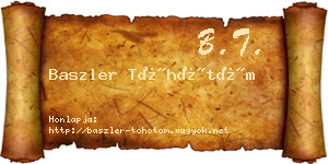 Baszler Töhötöm névjegykártya